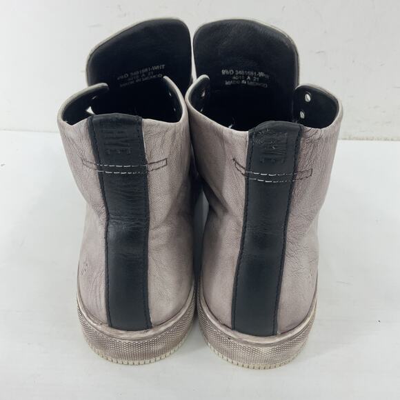 Frye Astor Men's Silver Metallic High Top Leather Athletic Shoes Sz 9.5 Preowned - Picture 3 of 8